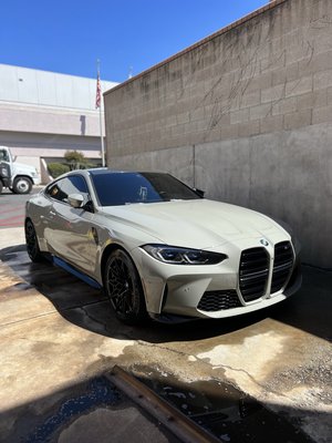 BMW M4 - Just finished an incredible detail on a stunning BMW M4 Competition! From its sleek lines to its high-performance interior, this beauty is now shining brighter than ever. Our meticulous attention to every detail ensures your ride looks and feels its best. Experience the difference with our top-notch detailing services. Ready to transform your vehicle? Book your appointment with us today!