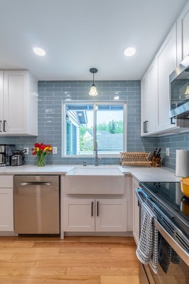 Kitchen Remodel Bothell - Kelsy was amazing to work with! we wanted to raise the ceiling and get rid of the industrial style depressing lighting and brighten up the kitchen, we tore it out to the studs and remodeled her whole kitchen!