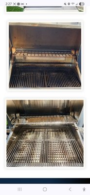 Grill cleaning - The grill appeared to be in rather poor condition, with a significant accumulation of grease. Perhaps it would be wise to consider saving fu Grill cleaning - The grill appeared to be in rather poor condition, with a significant accumulation of grease. Perhaps it would be wise to consider saving fu