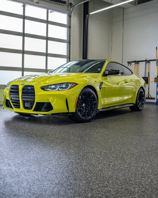 2024 Sao Paulo Yellow BMW M4 - Another project our skilled team knocked out of the park. This brand new BMW M4 was dropped off at our studio to receive protection and tinting services. This is a common pairing of services because it provides the owner peace of mind while driving, maintains resale value, reduce cleaning time, and keeps it looks great for longer! 2024 Sao Paulo Yellow BMW M4 - Another project our skilled team knocked out of the park. This brand new BMW M4 was dropped off at our studio to receive protection and tinting services. This is a common pairing of services because it provides the owner peace of mind while driving, maintains resale value, reduce cleaning time, and keeps it looks great for longer!