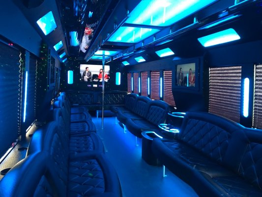 Party Buses - Step into the world of luxury with our fleet of party buses, designed to elevate any celebration or special occasion to new heights. From intimate gatherings to large-scale events, our selection of party buses offers versatility and opulence for groups of all sizes.
Each party bus in our fleet is meticulously crafted with comfort and style in mind, ensuring that every passenger experiences the epitome of luxury travel. Whether you're planning a bachelor or bachelorette party, a corporate retreat, or a night out on the town with friends, our party buses provide the perfect setting for an unforgettable experience.
Featuring spacious interiors adorned with premium amenities, our party buses offer a haven of relaxation and entertainment on wheels. Sink into plush leather seating and enjoy the ambiance created by state-of-the-art LED lighting. Each party bus is stocked with chilled water and the built-in bars are filled with ice for your drinks, while our Bluetooth sound system sets the mood with your favorite tunes.
But it's not just about the luxurious features – our party buses also offer practicality and convenience, with experienced chauffeurs at the helm to ensure a smooth and seamless journey from start to finish.
Whether you're celebrating a milestone event or simply looking to make a night out extra special, our fleet of party buses is ready to exceed your expectations. Experience the ultimate in luxury transportation with Bigelow Limousine, where every ride is an unforgettable adventure. Party Buses - Step into the world of luxury with our fleet of party buses, designed to elevate any celebration or special occasion to new heights. From intimate gatherings to large-scale events, our selection of party buses offers versatility and opulence for groups of all sizes.
Each party bus in our fleet is meticulously crafted with comfort and style in mind, ensuring that every passenger experiences the epitome of luxury travel. Whether you're planning a bachelor or bachelorette party, a corporate retreat, or a night out on the town with friends, our party buses provide the perfect setting for an unforgettable experience.
Featuring spacious interiors adorned with premium amenities, our party buses offer a haven of relaxation and entertainment on wheels. Sink into plush leather seating and enjoy the ambiance created by state-of-the-art LED lighting. Each party bus is stocked with chilled water and the built-in bars are filled with ice for your drinks, while our Bluetooth sound system sets the mood with your favorite tunes.
But it's not just about the luxurious features – our party buses also offer practicality and convenience, with experienced chauffeurs at the helm to ensure a smooth and seamless journey from start to finish.
Whether you're celebrating a milestone event or simply looking to make a night out extra special, our fleet of party buses is ready to exceed your expectations. Experience the ultimate in luxury transportation with Bigelow Limousine, where every ride is an unforgettable adventure.