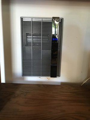 Condo electric heater installation - The radiant ceiling heat malfunctioned , not repairable. We used the same power for this new digital wall heater. It has a programmable thermostat a circulating fan. Customer loves it. Condo electric heater installation - The radiant ceiling heat malfunctioned , not repairable. We used the same power for this new digital wall heater. It has a programmable thermostat a circulating fan. Customer loves it.
