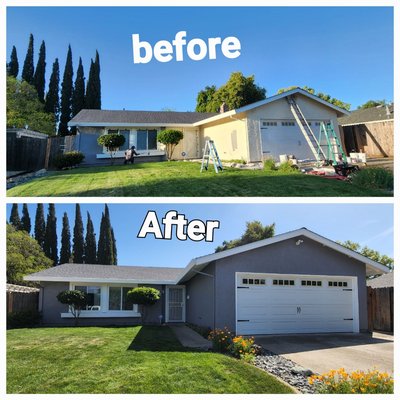 Sacramento Exterior Painting Project - We did not just the exterior painting but also the cabinets of the kitchen. Customer was happy with the new big changes on the exterior and cabinets. Sacramento Exterior Painting Project - We did not just the exterior painting but also the cabinets of the kitchen. Customer was happy with the new big changes on the exterior and cabinets.