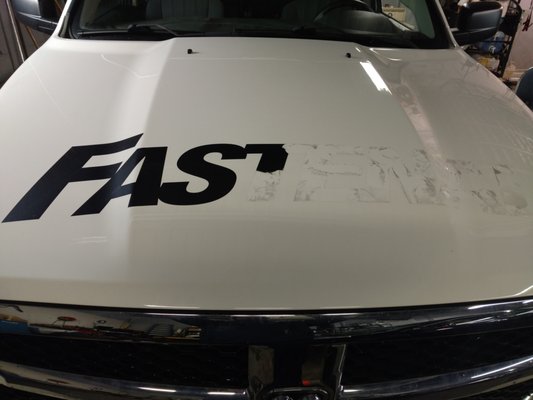 Decal Removal - This was a company truck that was being sold to a private own that needed the decals removed from it. As you can see JOB DONE!