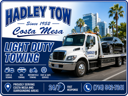Light Duty Towing - Professional light-duty towing for cars, SUVs, pickup trucks, vans, motorcycles, EVs, and luxury vehicles. Fast, damage-free flatbed towing, local towing, accident recovery, and emergency towing available 24/7. Light and medium-duty flatbed transport for passenger cars, trucks, SUVs, and crossovers. Zero ground contact means zero risk of damage to your drivetrain, bumper, or undercarriage — the safest way to move any vehicle. Light Duty Towing - Professional light-duty towing for cars, SUVs, pickup trucks, vans, motorcycles, EVs, and luxury vehicles. Fast, damage-free flatbed towing, local towing, accident recovery, and emergency towing available 24/7. Light and medium-duty flatbed transport for passenger cars, trucks, SUVs, and crossovers. Zero ground contact means zero risk of damage to your drivetrain, bumper, or undercarriage — the safest way to move any vehicle.
