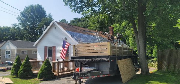 New Roof in July - The old roof had this homeowner's attic at over 110 degrees! on top of that, the chimney was leaking... A one-day job had our crew replace the old crumbling shingles, properly ventilate the roof, and reflash the chimney. A few days later on a nearly 90-degree day the attic space was only at 97 degrees, and there have been no leaks since. We were able to improve the curb appeal of this home while giving a massive boost to home equity, save the homeowner on their energy bills, and most importantly provide a peace of mind that only comes with a Coastal Elite roof. New Roof in July - The old roof had this homeowner's attic at over 110 degrees! on top of that, the chimney was leaking... A one-day job had our crew replace the old crumbling shingles, properly ventilate the roof, and reflash the chimney. A few days later on a nearly 90-degree day the attic space was only at 97 degrees, and there have been no leaks since. We were able to improve the curb appeal of this home while giving a massive boost to home equity, save the homeowner on their energy bills, and most importantly provide a peace of mind that only comes with a Coastal Elite roof.