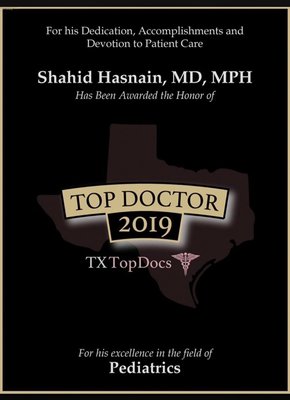 Pediatric well check visit. Annual check up. Sports physical. Nutrition counseling. - Since 2011, Dr. Shahid Hasnain, board-certified in Pediatrics, offers expert care to infants, children, and adolescents. Serving Sugar Land, Richmond, Rosenberg, and greater Houston, Dr. Hasnain ensures professional, comprehensive, and compassionate care, treating patients like family. With a Master's in Public Health and extensive residency experience, he is committed to the well-being of his community, including Stafford, New Territory, Cinco Ranch, Greatwood, Katy, and more. Dr. Hasnain's practice stands out for its warm environment and dedication to excellence in pediatric health. Pediatric well check visit. Annual check up. Sports physical. Nutrition counseling. - Since 2011, Dr. Shahid Hasnain, board-certified in Pediatrics, offers expert care to infants, children, and adolescents. Serving Sugar Land, Richmond, Rosenberg, and greater Houston, Dr. Hasnain ensures professional, comprehensive, and compassionate care, treating patients like family. With a Master's in Public Health and extensive residency experience, he is committed to the well-being of his community, including Stafford, New Territory, Cinco Ranch, Greatwood, Katy, and more. Dr. Hasnain's practice stands out for its warm environment and dedication to excellence in pediatric health.