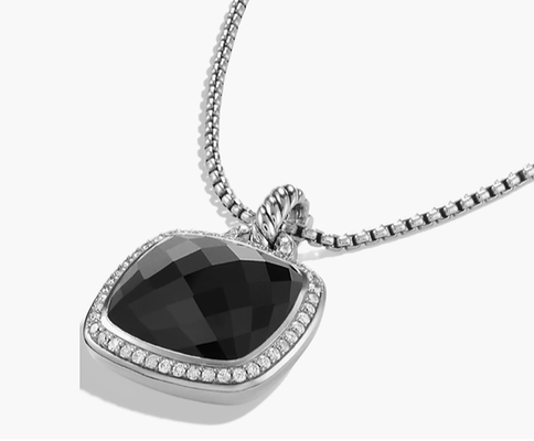 David Yurman Albion Pendant with Diamonds - From the Albion® Collection 

Sterling silver 
Gemstone, 14 x 14mm 
Pavé diamonds, 0.33 total carat weight 
Pendant, 18mm x 18mm