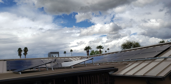 Chandler Off-grid capable Home - This customer wanted to be able to live comfortably even if the grid went down for extended times. We built an Outback Radian grid-interactive system with HUP SolarOne battery. We installed panels to his standing seam roof with no penetrations through the roof. His bills are low and his power is secure. Chandler Off-grid capable Home - This customer wanted to be able to live comfortably even if the grid went down for extended times. We built an Outback Radian grid-interactive system with HUP SolarOne battery. We installed panels to his standing seam roof with no penetrations through the roof. His bills are low and his power is secure.