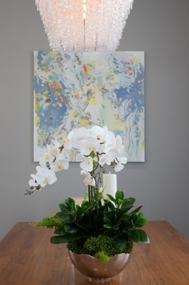 Dining Room - This Modern Dining Room adds elegance with the abstract original art Gina Werfel - Pond) Dining Room - This Modern Dining Room adds elegance with the abstract original art Gina Werfel - Pond)