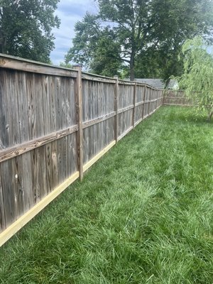 Replaced a few boards on fence and then pressure washed fence - Customer wanted me to replaced some old boards and pressure wash