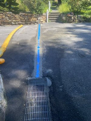 Waterproofing Projects - Photos of a channel drain down to a dry well, and an outside waterproofing. Waterproofing Projects - Photos of a channel drain down to a dry well, and an outside waterproofing.