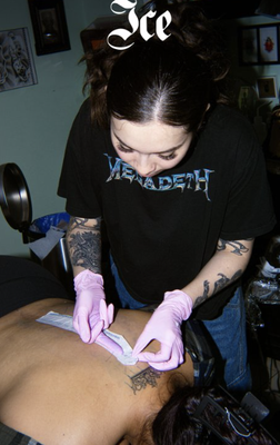Isis Flores - Isis Flores, known as Ice, started her tattoo apprenticeship at Buena Suerte Tattoo in 2021 which then became our resident artist January 2023. She is currently on her second year of tattooing. Works mainly black and grey, but is open to other styles! You can see more of her paintings & tattoo works on instagram.