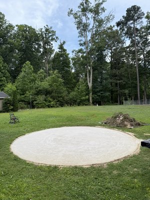 Ground leveling for Pool - This project was done in the span of 2 days, 1 day for prep and the second day for moving and laying material, leveling and making final adjustments to the base. Overall a great addition if you’re wanting a pool in the yard. Ground leveling for Pool - This project was done in the span of 2 days, 1 day for prep and the second day for moving and laying material, leveling and making final adjustments to the base. Overall a great addition if you’re wanting a pool in the yard.