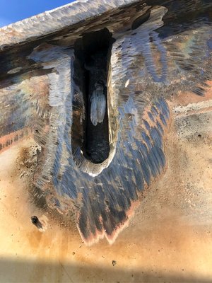 Excavator Boom Repair - Excavator boom repair. Scarfing out cracks Excavator Boom Repair - Excavator boom repair. Scarfing out cracks