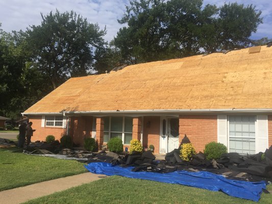 Full Roof Replacement - Not only was this roof in really bad shape but also the base (plywood) was in bad shape. We worked directly with insurance company to replace not only roof but also plywood for this customer. We always make sure our roofing systems are installed in the best optimal conditions so it can last a very long time, our roofing systems are lifetime warranted if anything were to happen. Full Roof Replacement - Not only was this roof in really bad shape but also the base (plywood) was in bad shape. We worked directly with insurance company to replace not only roof but also plywood for this customer. We always make sure our roofing systems are installed in the best optimal conditions so it can last a very long time, our roofing systems are lifetime warranted if anything were to happen.