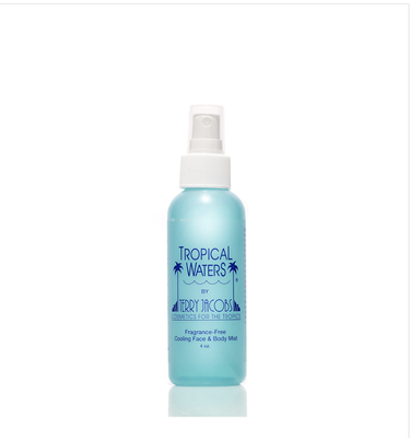 Tropical Waters - At the beach, it cools you down and heals the burn.
In your hair, it perks up curls, revives waves and smooths the frizz.
After workouts, for a full body cool down
Sets makeup beautifully