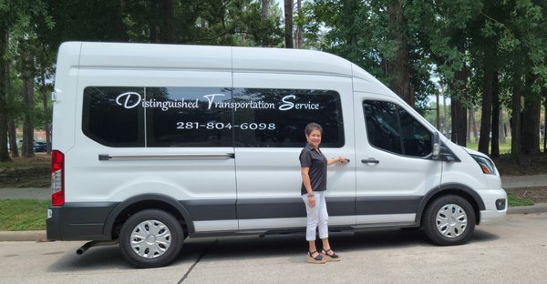 Meet the Owner Susie - Owner-operator Susie Noriega is a resident of Atascocita, Tx for 25 years. She established DTS - Distinguished Transportation Service, LLC for individuals living and visiting Houston, Texas.
Travel with style and absolute comfort! Customize your leisure or business trips one way or round-trip. We offer a safe, enjoyable, dependable and stress-free transportation service.
Contact for quote and reservations 281-804-6098. Meet the Owner Susie - Owner-operator Susie Noriega is a resident of Atascocita, Tx for 25 years. She established DTS - Distinguished Transportation Service, LLC for individuals living and visiting Houston, Texas.
Travel with style and absolute comfort! Customize your leisure or business trips one way or round-trip. We offer a safe, enjoyable, dependable and stress-free transportation service.
Contact for quote and reservations 281-804-6098.