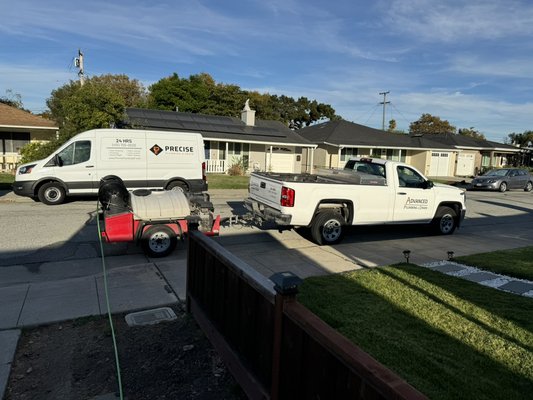Hydro Jetting for a House in Marin - Customer could not clear their drain with a cable machine used by other plumbing companies. They had to call us to come with our jetting machine and we were able successfully clear the back up, without digging up their sewer. Another happy customer.