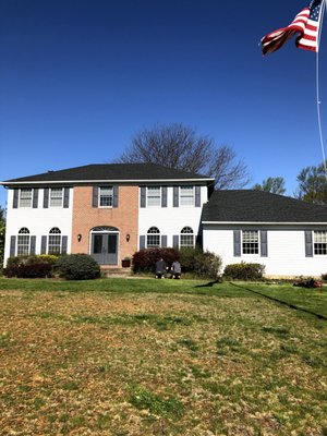 Front Landscape Redesign - Customer had a myriad of bushes, weeds, and small plants in poor to dead condition. They wanted a simple mulch front with no maintenance going forward.