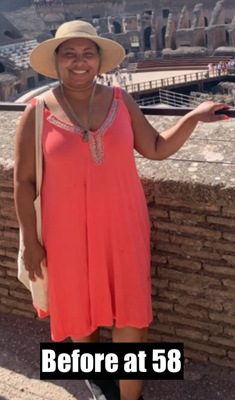 Donna from age 58 to age 60 (must-see before/after pics) - BEFORE:
2 years ago in the middle of the pandemic. Donna at age 58 decided to get in the best shape of her life.
She chose our Joint-Friendly Fitness Classes and Personal Behavior Change Coaching because she knew that's how she would be most consistent.
Despite the pandemic, an arthritic knee, and a full-time job, Donna kept showing up 3x/week for over 2 years.
AFTER:
Donna down 41lbs on her 60th birthday (we really can't believe she's 60!)
WHAT WAS HER SECRET TO SUCCESS?
Donna's secret to success was choosing the right measuring stick. She didn't measure her progress in days or weeks. She measured in months and years.
And despite the pandemic, her bad knee, and her busy job, she made the decision to just keep showing up.
We hope her journey inspires you to do the same. Donna from age 58 to age 60 (must-see before/after pics) - BEFORE:
2 years ago in the middle of the pandemic. Donna at age 58 decided to get in the best shape of her life.
She chose our Joint-Friendly Fitness Classes and Personal Behavior Change Coaching because she knew that's how she would be most consistent.
Despite the pandemic, an arthritic knee, and a full-time job, Donna kept showing up 3x/week for over 2 years.
AFTER:
Donna down 41lbs on her 60th birthday (we really can't believe she's 60!)
WHAT WAS HER SECRET TO SUCCESS?
Donna's secret to success was choosing the right measuring stick. She didn't measure her progress in days or weeks. She measured in months and years.
And despite the pandemic, her bad knee, and her busy job, she made the decision to just keep showing up.
We hope her journey inspires you to do the same.