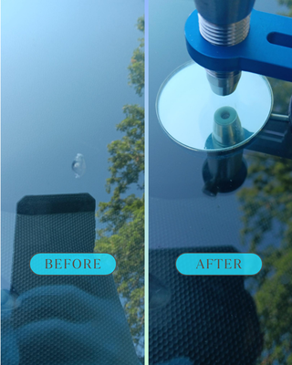 Palatine Rock chip repair - This rock chip was the only blemish on this perfect windshield. A rock on the highway left this damage and it needed to be repaired before it spread.