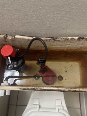 Toilet tank rebuild - This customer was having issues with the toilet and we rebuild it for her