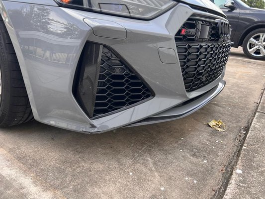 Bumper repair and respray - Customer came in with a scratch and dent on the front bumper. We got it repaired and painted it 2 days. Perfect paint match.