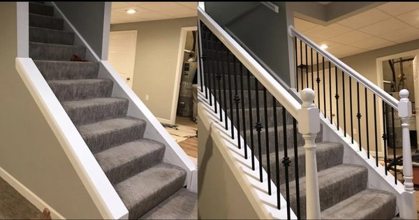 Basement railing install - This two part project includes installation of railing and a continuous handrail Basement railing install - This two part project includes installation of railing and a continuous handrail