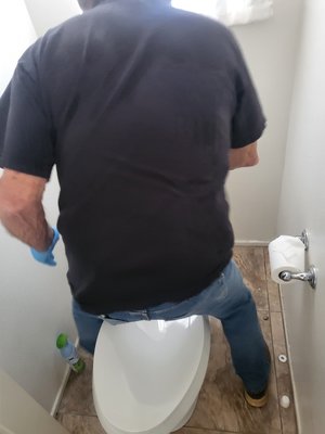 Toilet removal and installation - Toilet was leaking at the Base, so we guessed the wax ring was loose, turns out It was. so we replaced the wax ring with an extra thick rubber seal to ensure no leaking would occur again.