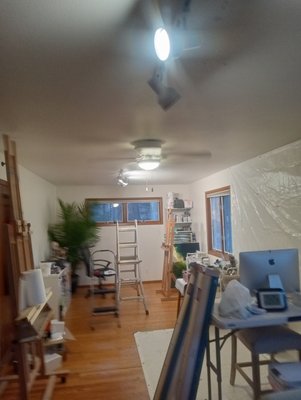 Art studio track lighting and fan installation - Artist needed directed lighting for painting. Also had to troubleshoot and install electrical circuits Art studio track lighting and fan installation - Artist needed directed lighting for painting. Also had to troubleshoot and install electrical circuits