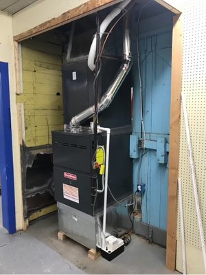 Full furnace, ac and duct system we did for a client in her business - Our client bought a building and it needed a full duct system, New furnace and new ac. Installed everything and had her up and cooling within a couple days! Full furnace, ac and duct system we did for a client in her business - Our client bought a building and it needed a full duct system, New furnace and new ac. Installed everything and had her up and cooling within a couple days!