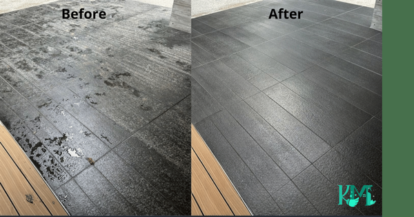 Before and after Floor Cleaning - These photos highlight our floor restoration services. In both interior and exterior spaces, we remove embedded dirt, stains, and buildup from tiles, leaving surfaces clean, uniform, and like new. Whether it’s a weather-exposed patio or a high-traffic hallway, we restore the original look and shine with professional-grade equipment and attention to detail.
The results speak for themselves — spotless floors that truly make a difference. Before and after Floor Cleaning - These photos highlight our floor restoration services. In both interior and exterior spaces, we remove embedded dirt, stains, and buildup from tiles, leaving surfaces clean, uniform, and like new. Whether it’s a weather-exposed patio or a high-traffic hallway, we restore the original look and shine with professional-grade equipment and attention to detail.
The results speak for themselves — spotless floors that truly make a difference.