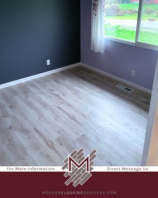 12mm Macadamia Oak Laminate Flooring Installation - The customer wanted us to get rid of their old carpet flooring and have us install brand new laminate flooring for them. We installed an underlayment moisture barrier and installed 12mm Macadamia Oak Laminate Flooring. The beautiful colors of white, cream, and tan elevate the look and style of this home. It's a nice-looking floor with the appearance of grain, color, and texture of real hardwood.
Contact us today! And schedule a free in-home assessment and have us bring your vision for your flooring into reality! 12mm Macadamia Oak Laminate Flooring Installation - The customer wanted us to get rid of their old carpet flooring and have us install brand new laminate flooring for them. We installed an underlayment moisture barrier and installed 12mm Macadamia Oak Laminate Flooring. The beautiful colors of white, cream, and tan elevate the look and style of this home. It's a nice-looking floor with the appearance of grain, color, and texture of real hardwood.
Contact us today! And schedule a free in-home assessment and have us bring your vision for your flooring into reality!
