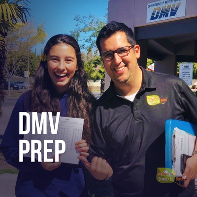 DMV Prep - For students getting ready for the DMV drive test, we offer refresher lessons to review key skills before test day. You can also schedule a Day of Test Prep Lesson that includes practice before the test, DMV check-in help, and use of our driving school car for the test. DMV Prep - For students getting ready for the DMV drive test, we offer refresher lessons to review key skills before test day. You can also schedule a Day of Test Prep Lesson that includes practice before the test, DMV check-in help, and use of our driving school car for the test.