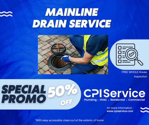 For Visiting - Drain or Sewer problems? We got you.
CPI SERVICE's expert plumbing technicians are experts at inspecting and repairing systems that are not working properly. They specialize at everything from unclogging kitchens and toilets to complete drain and sewer replacements. Ask about our trenchless solutions to cut down on cost and time! For Visiting - Drain or Sewer problems? We got you.
CPI SERVICE's expert plumbing technicians are experts at inspecting and repairing systems that are not working properly. They specialize at everything from unclogging kitchens and toilets to complete drain and sewer replacements. Ask about our trenchless solutions to cut down on cost and time!