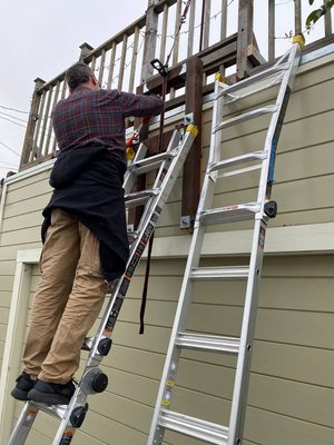 Basketball board and hoop installation - At first glance, the project looks simple, however, in order to ensure reliable fastening for the basketball board, it was necessary to install hardwood beams and reinforce them.