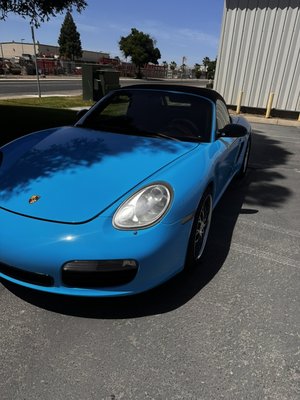 Porsche Boxster S 
Full color change : 
Miami blue & ceramic coating - Porche boxster S got full wrapped on 3m Miami blue wrap and full wrap ceramic coating to give more protections to the wraps from environmentals