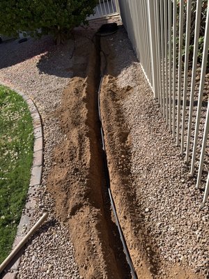 Installs/Repiping - We are in season for replacing old drip systems now!!   The reality is companies charge more in the hotter months because the work is harder.  The best time to replace your old worn out system is when temperatures are cooler and being outside all day is easy.  We are complete PROS at re-piping and replacing drip systems.  When your drip system becomes unreliable at keeping your plants watered and healthy because it seems like it needs to be fixed more than it runs, or if you feel like you're playing a game of "Whack a Mole" all summer long....you may need a quote from Sprinkler Doctors.  

There are different piping options (upgrades available from standard piping).  

Attached are some pictures of an install we did in Scottsdale.  This shows an example of the process of a system replacement.  Move rock, trench, install main pipe, install drip lines to each plant, bury pipe, replace rock and clean up to make it look like we weren't even there.  

Call today for a free visit and quote.
