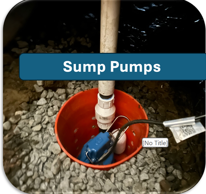 Sump Pumps and French Drains - Sump pumps are essential for protecting homes from water damage, especially in areas prone to heavy rainfall or flooding. Installed in the lowest part of the home, i.e. crawl space, they automatically remove excess water that accumulates in a sump basin, preventing moisture buildup, mold growth, and structural damage.