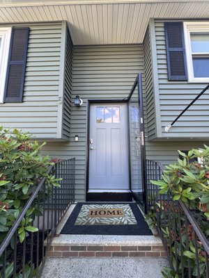 Door and Trim Remodel - This project included installing a new front entry door, full-view storm door, additional exterior door, and related interior trim work. The openings required careful layout and adjustment to work with the existing siding, trim, flooring transitions, and out-of-level conditions.

Work included setting the doors for smooth operation, clean reveals, proper hardware alignment, exterior trim details, threshold work, and interior casing/baseboard tie-ins. 

The goal was a finished result that looked clean, operated properly, and fit the existing home as naturally as possible.

Built clean. Built right.