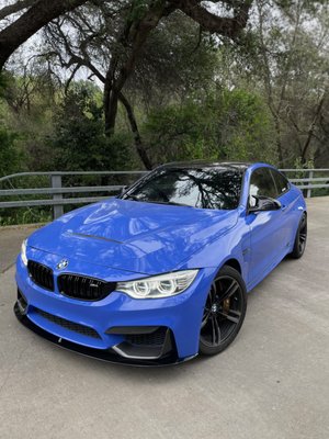 Inozetek Super Gloss Maritime Blue on this M4 - This beautiful M4 was originally grey. We wrapped everything including door jambs in order to get that complete paint like finish. Ceramic coated as well, in order to make it even more glossy, protect against UV rays, scratches, easier maintenance, less washes and so on.
Contact us because we can install it professionally, our quality of install is very hard to match. Inozetek Super Gloss Maritime Blue on this M4 - This beautiful M4 was originally grey. We wrapped everything including door jambs in order to get that complete paint like finish. Ceramic coated as well, in order to make it even more glossy, protect against UV rays, scratches, easier maintenance, less washes and so on.
Contact us because we can install it professionally, our quality of install is very hard to match.