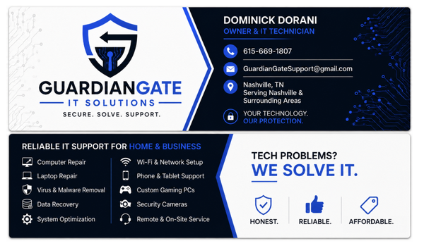 Services - Everything You Need, Under One Roof
From a slow laptop to a full home network setup — we handle it all, simply and affordably. Services - Everything You Need, Under One Roof
From a slow laptop to a full home network setup — we handle it all, simply and affordably.