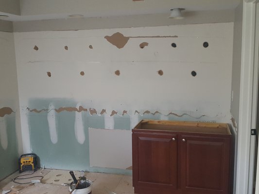Bathroom remodel - Master Bathroom remodeling; complete with a custom shower and free standing tub.
Relocation of double vanity to one wall and eliminating all soffits.