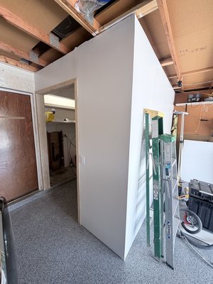 No dirty laundry - We created a laundry room inside the garage with epoxy floors, extra large melamine cabinets, granite countertop and some floating shelves above appliances No dirty laundry - We created a laundry room inside the garage with epoxy floors, extra large melamine cabinets, granite countertop and some floating shelves above appliances
