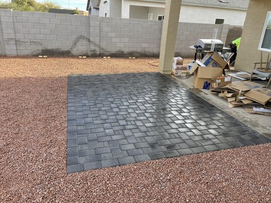 Paver installation 🧱 - Blank dirt backyard Paver installation 🧱 - Blank dirt backyard