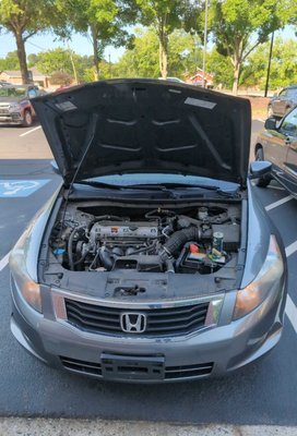 2009 Honda Accord no start in parking lot - This customer drove to AutoZone for a free diagnostic and their vehicle died in the parking lot. Originally the customer was told their alternator was bad and needed replacement. After the alternator was replaced and the battery charged the vehicle was still not cranking over.
I received the call to come service the vehicle and diagnosed the issue as a failed starter. With no room to jump the starter off, the only option was to perform the repair service in the parking lot. With the new starter installed and new seals for the intake, the vehicle started right up and the customers drove it home safely and with confidence.
Another Happy happy customer. Call today for a free consultation!
Brandon Fox
Certified Ride LLC.
470-394-8412 2009 Honda Accord no start in parking lot - This customer drove to AutoZone for a free diagnostic and their vehicle died in the parking lot. Originally the customer was told their alternator was bad and needed replacement. After the alternator was replaced and the battery charged the vehicle was still not cranking over.
I received the call to come service the vehicle and diagnosed the issue as a failed starter. With no room to jump the starter off, the only option was to perform the repair service in the parking lot. With the new starter installed and new seals for the intake, the vehicle started right up and the customers drove it home safely and with confidence.
Another Happy happy customer. Call today for a free consultation!
Brandon Fox
Certified Ride LLC.
470-394-8412