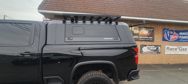RSI Smart Cap - Here we installed a RSI Smart Cap on this Chevy Silverado,  this cap is like none other, made out of Stainless steel and powder coated for a lifelong finish.
Many accessories to add on as well. Stop or call for further information.