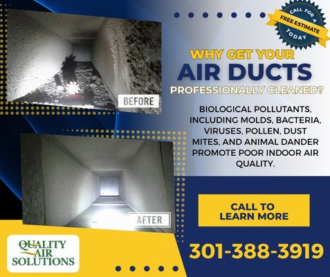 Duct Cleaning - Most people are now aware that indoor air pollution is an issue of growing concern and increased visibility. Many companies are marketing products and services intended to improve the quality of your indoor air.
Duct cleaning generally refers to the cleaning of various heating and cooling system components of forced air systems, including the supply and return air ducts and registers, grilles and diffusers, heat exchangers heating and cooling coils, condensate drain pans (drip pans), fan motor and fan housing, and the air handling unit housing. Duct Cleaning - Most people are now aware that indoor air pollution is an issue of growing concern and increased visibility. Many companies are marketing products and services intended to improve the quality of your indoor air.
Duct cleaning generally refers to the cleaning of various heating and cooling system components of forced air systems, including the supply and return air ducts and registers, grilles and diffusers, heat exchangers heating and cooling coils, condensate drain pans (drip pans), fan motor and fan housing, and the air handling unit housing.