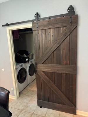 universal City project - Barn door installation with the urgency that needed to be done right now. I got it done just in time for him with room to spare. universal City project - Barn door installation with the urgency that needed to be done right now. I got it done just in time for him with room to spare.